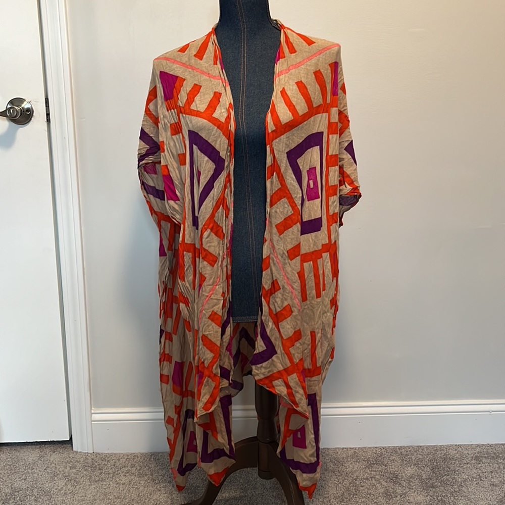 Michael Stars geometric scarf wrap ruana